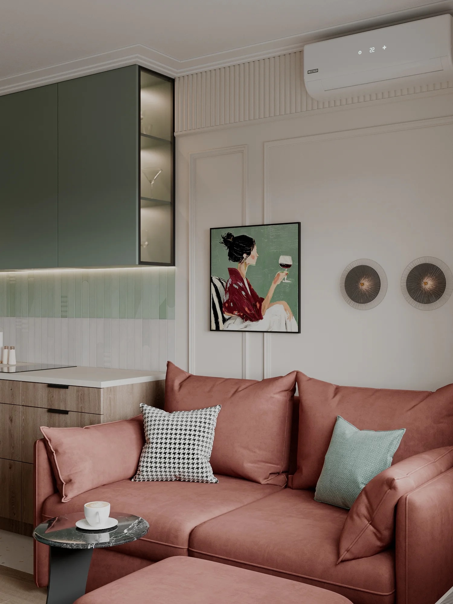 Кухня гостиная в современном стиле 