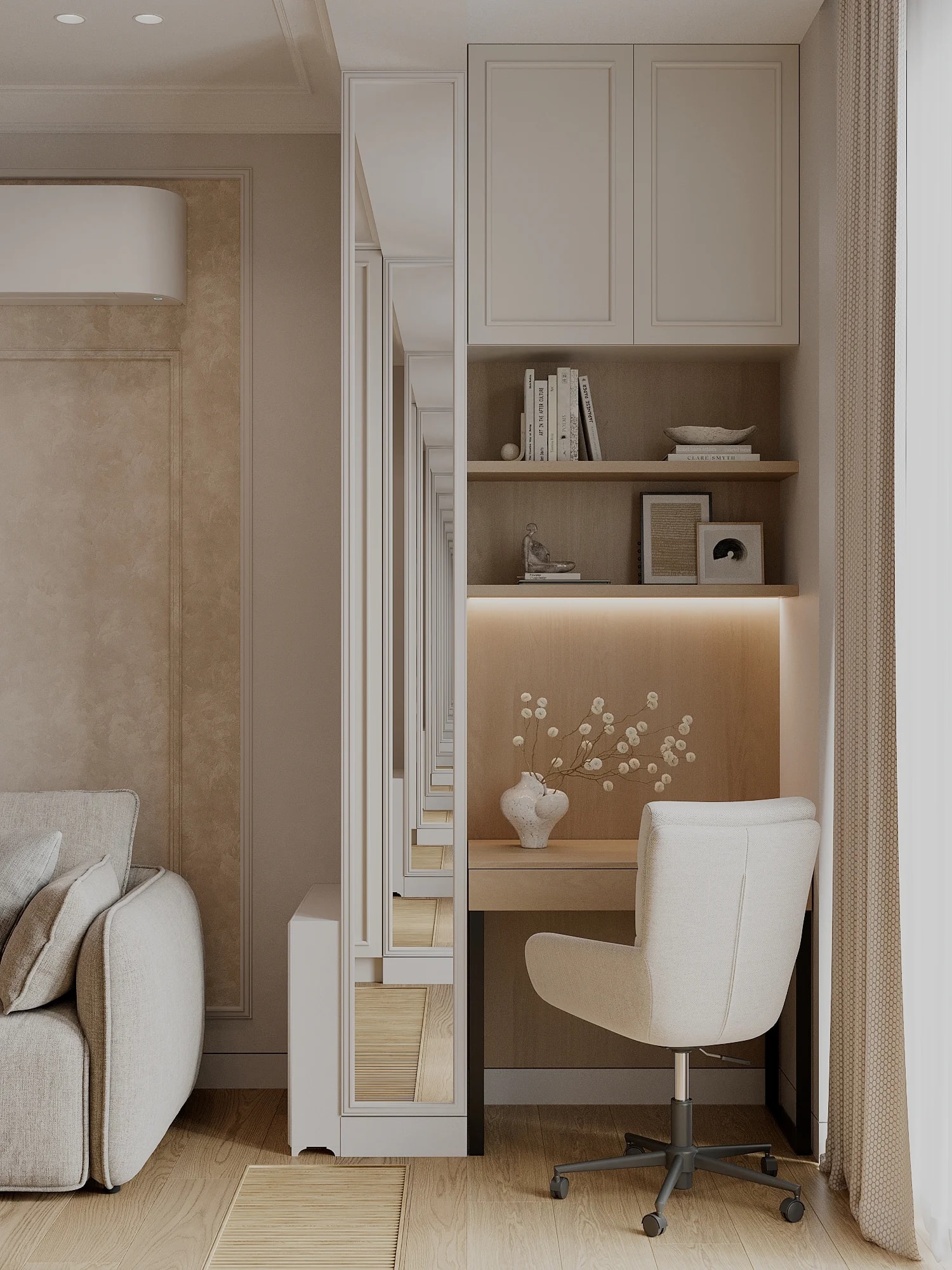 Практичное рабочее место в квартире