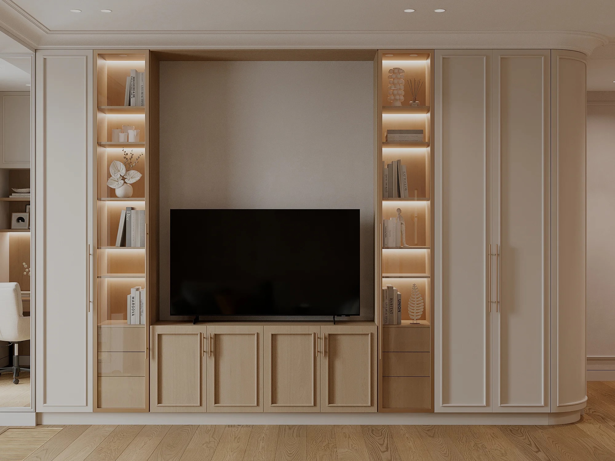 Оформление современной гостиной в светлых оттенках