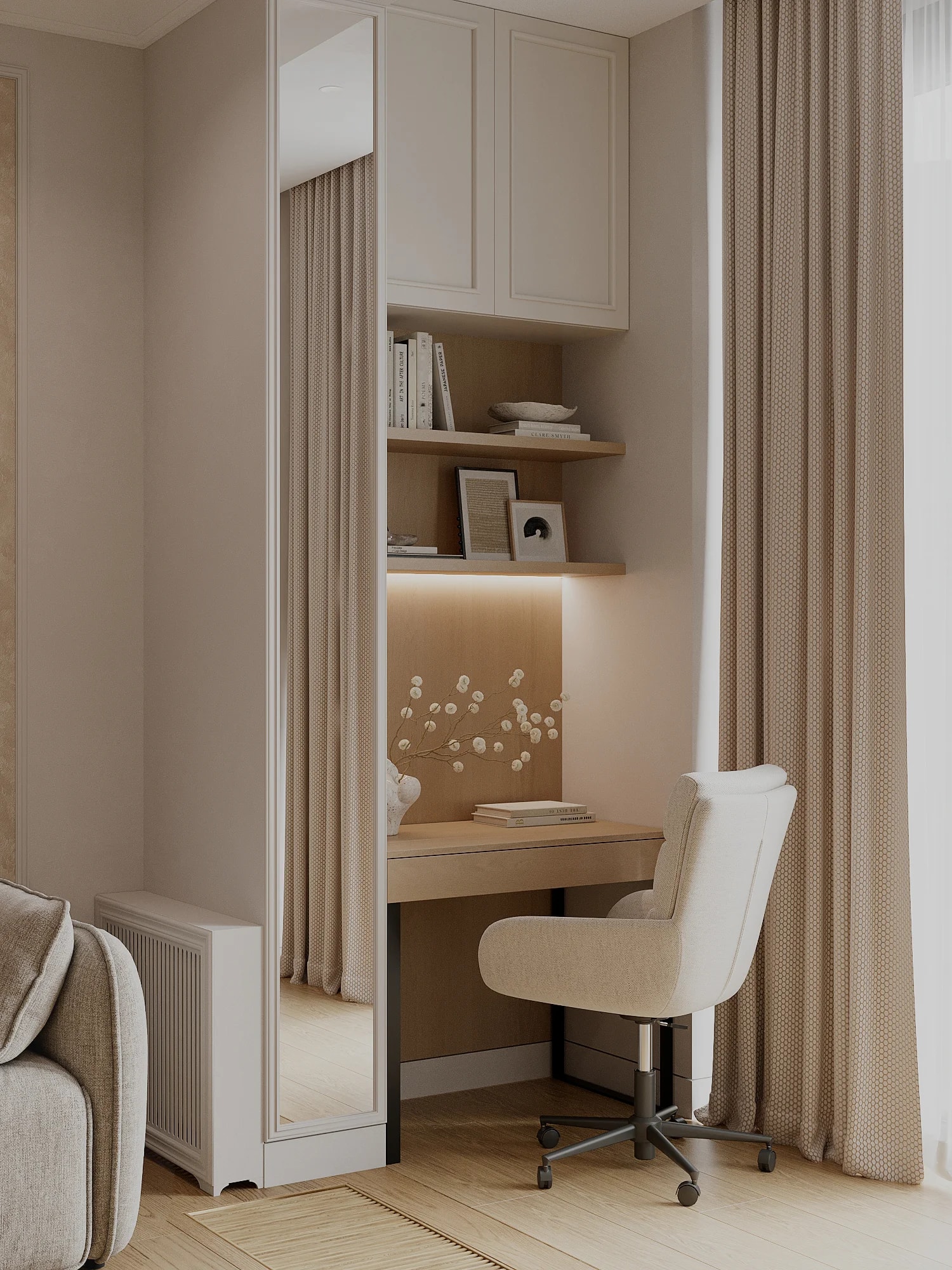 Практичный рабочий кабинет в квартире