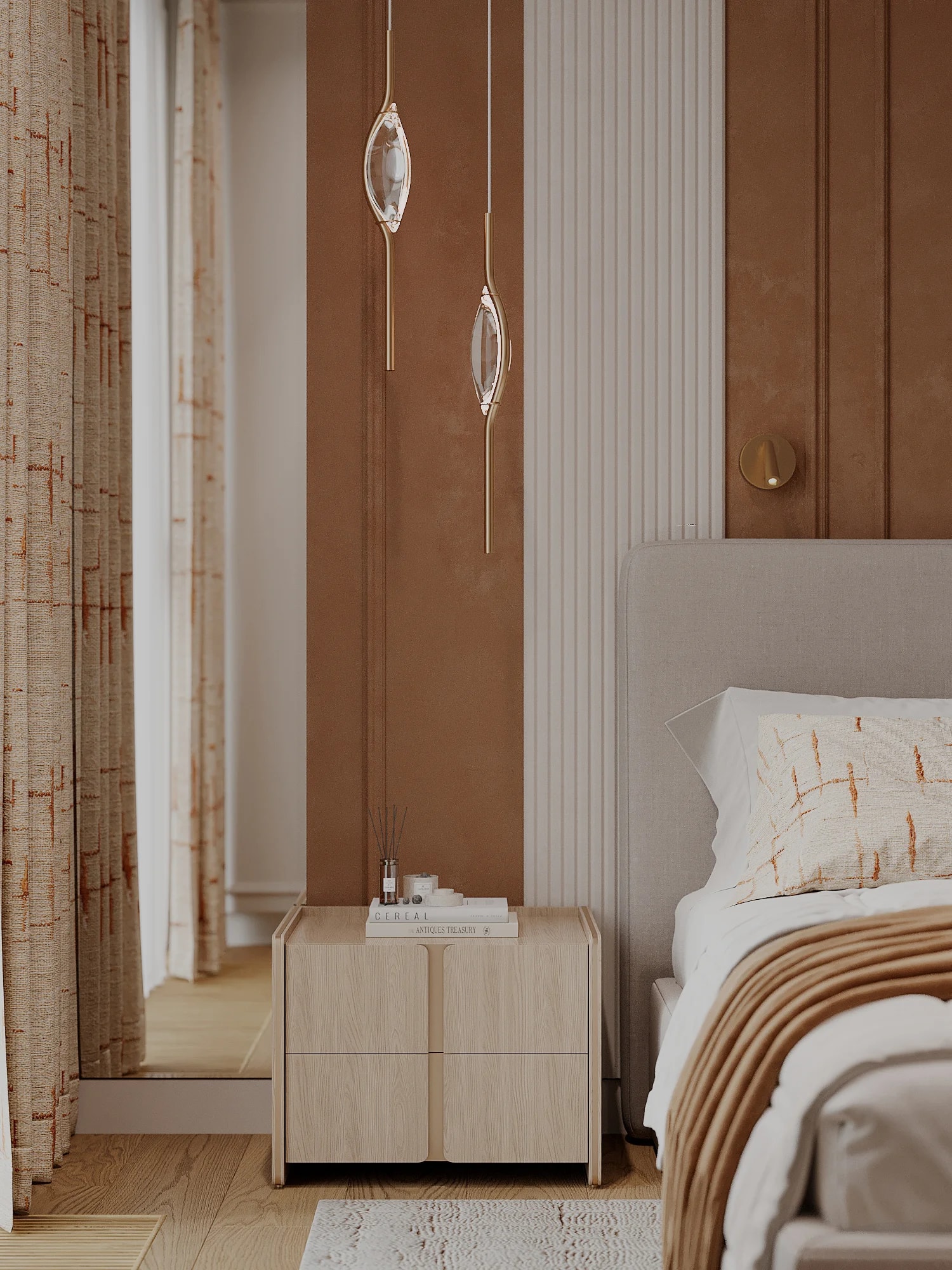 Современная спальня в светлых тонах