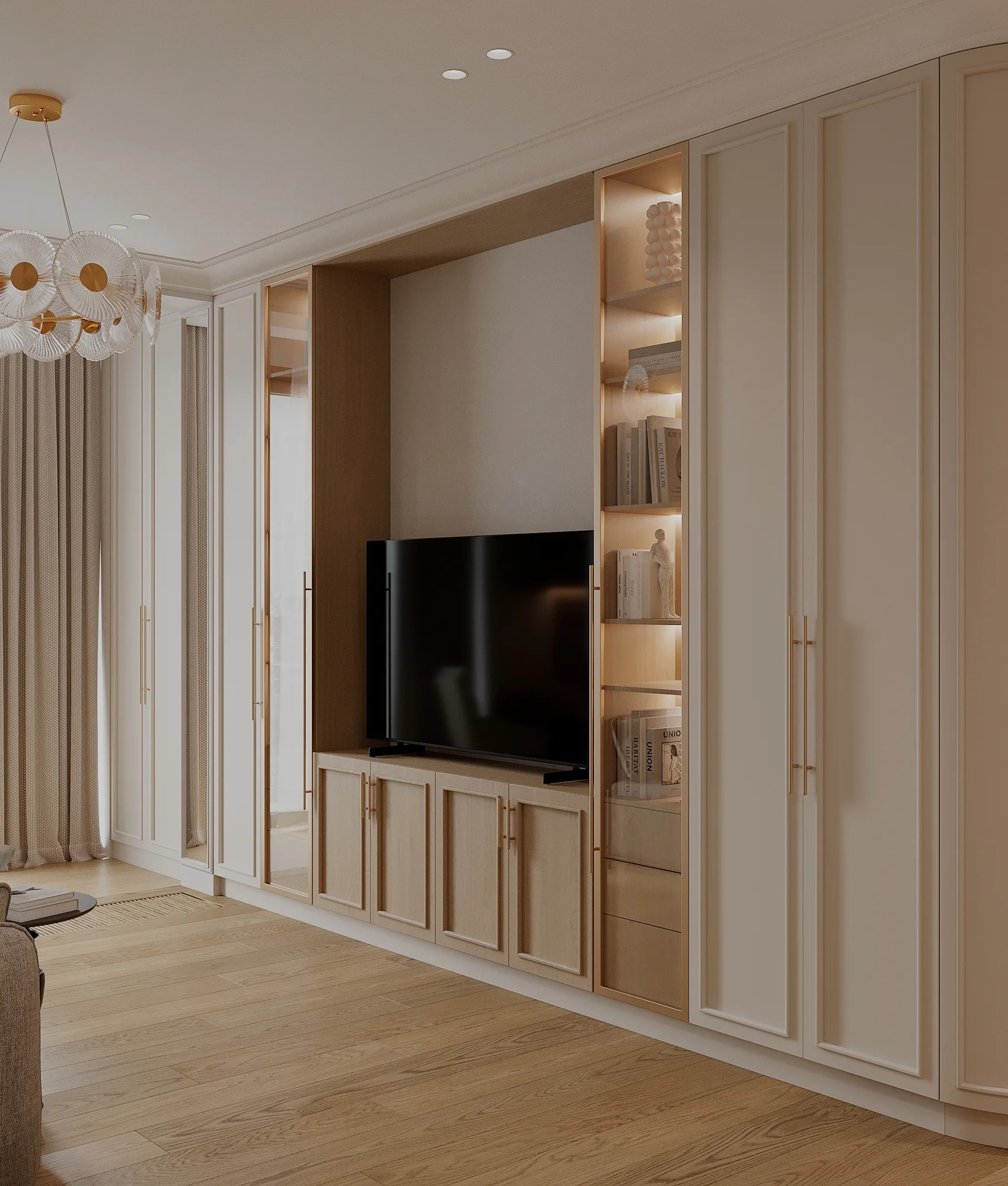 Стильный шкаф для гостиной