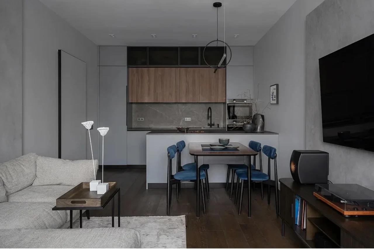 гармоничное сочетание современного декора и мебели